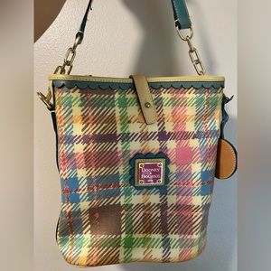 Vintage Multicolored Plaid bucket purse